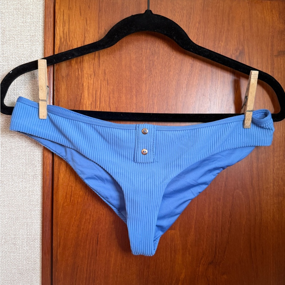Frankie’s Blue Ribbed Alana Bikini Bottoms